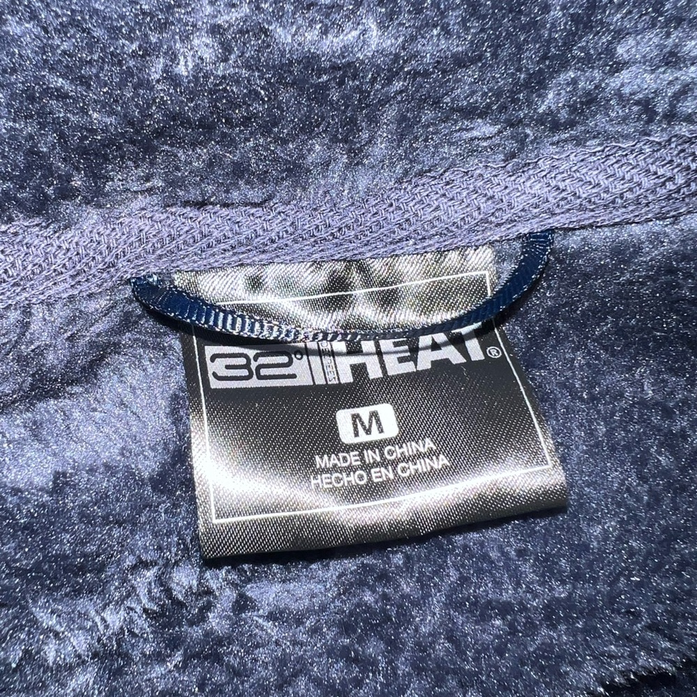 32 Degrees Dark Navy Blue Teddy Jacket Plush Fleece Cozy - Picture 2 of 4